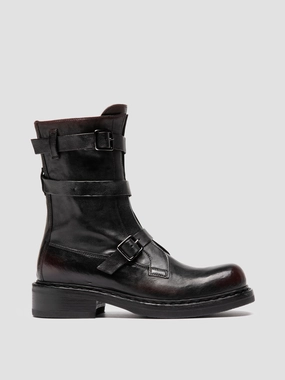 DAKOTA 004 - Dark Burgundy Leather Zipped Boots Professional Choice Boots