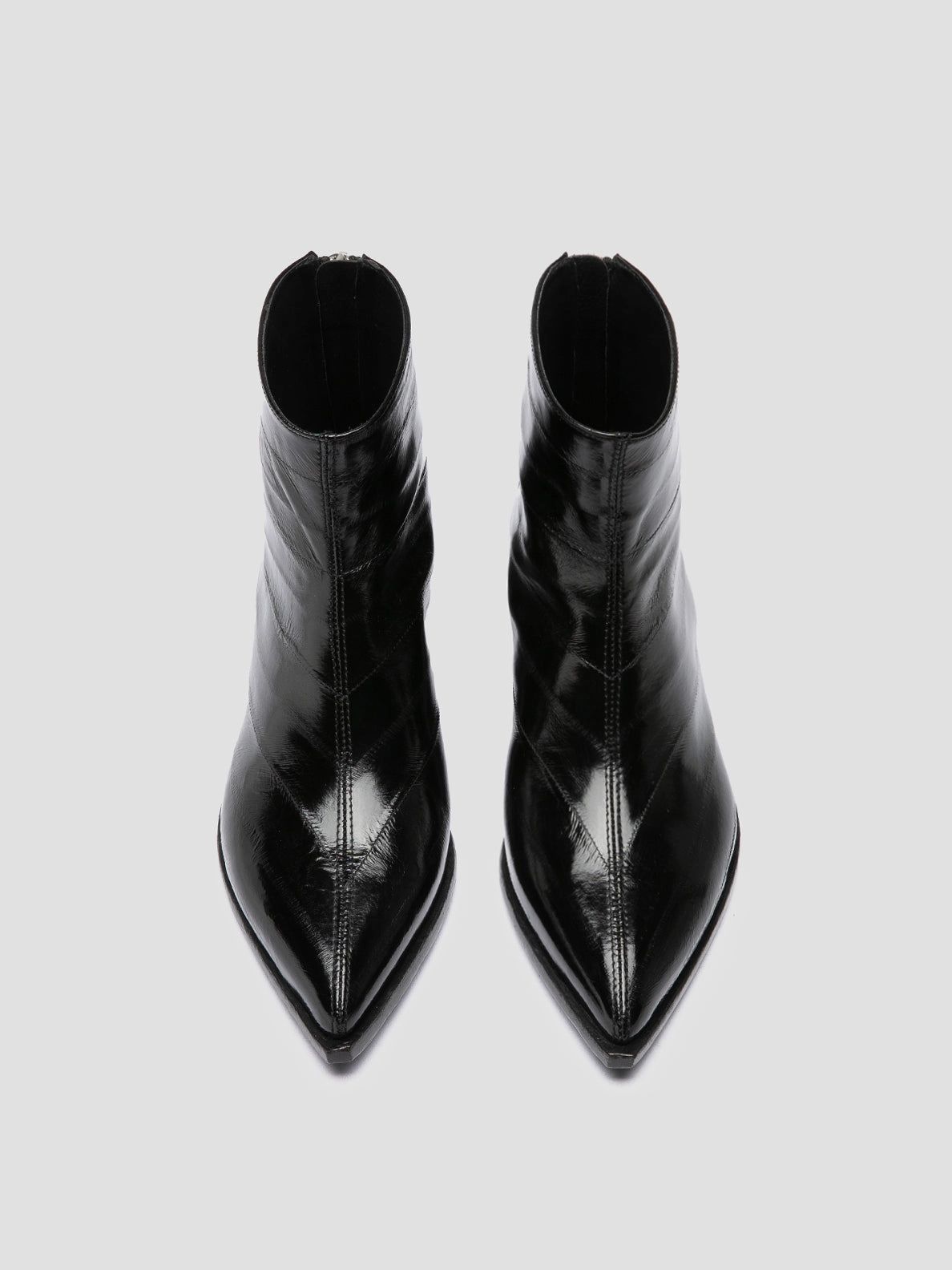 NOELIE DD 109 - Black Leather Zipped Boots Tall Hunter Boots