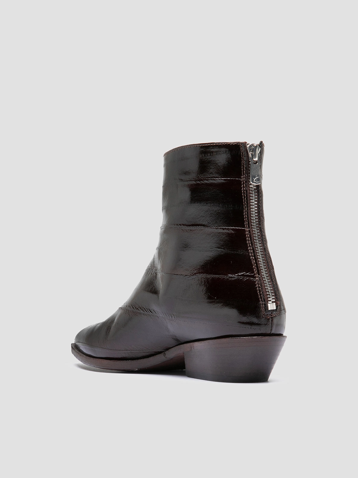 NOELIE DD 109 - Dark Brown Leather Zipped Boots Heavy-duty Work Boots Waterproof