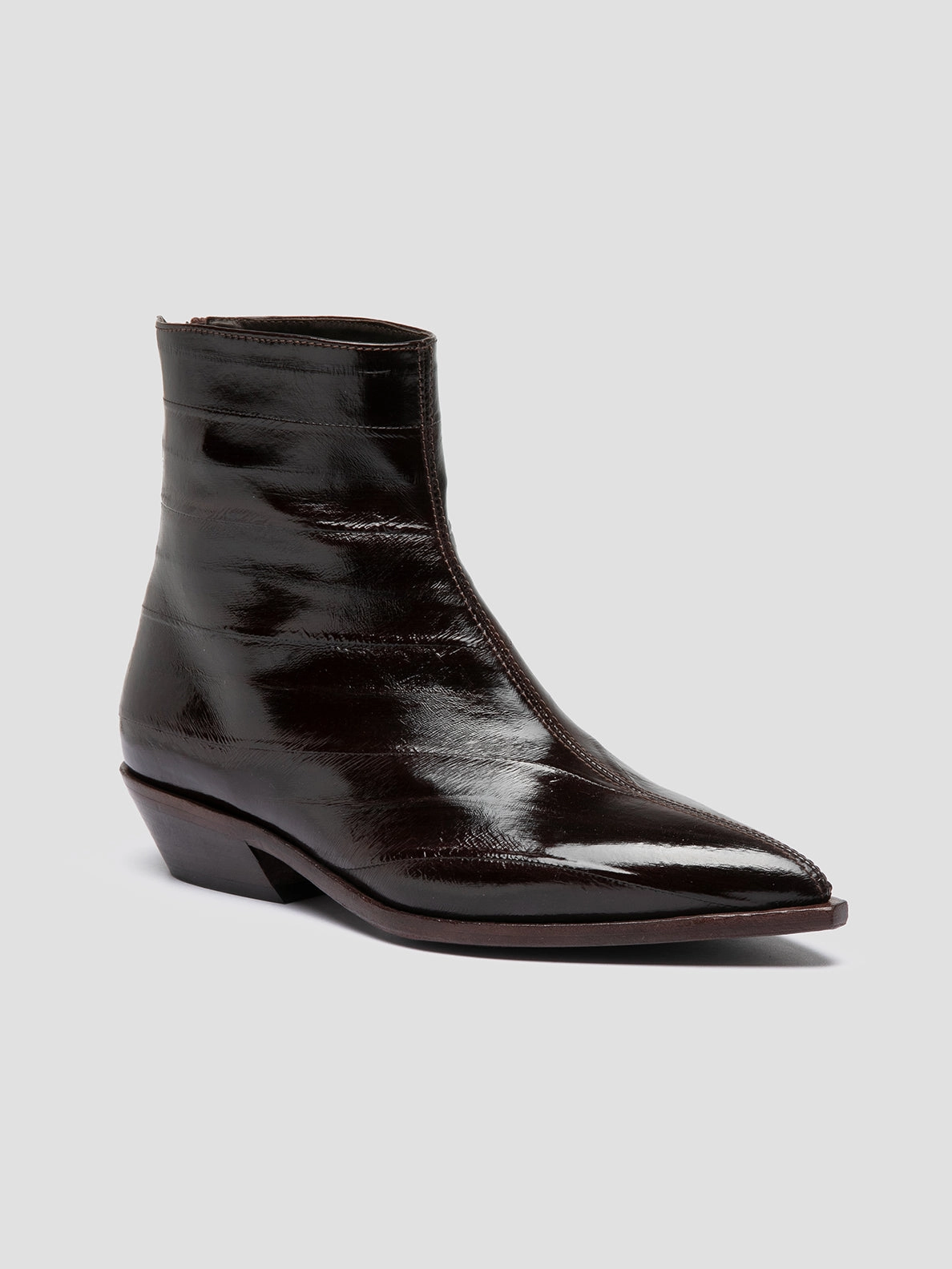 Thigh High Boots Size 12 NOELIE DD 109 - Dark Brown Leather Zipped Boots