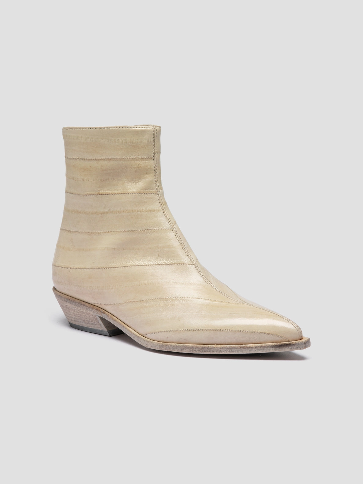 NOELIE DD 109 - White Leather Zipped Boots Orthopaedic Boots