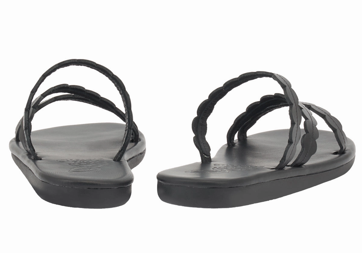 Oceanis Black Slide Sandals Flat