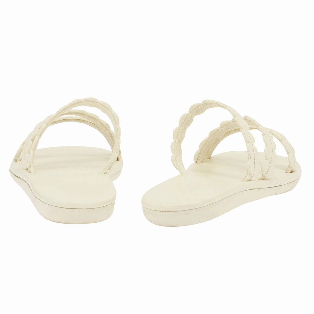 Oceanis Off White Studded Flat Sandals