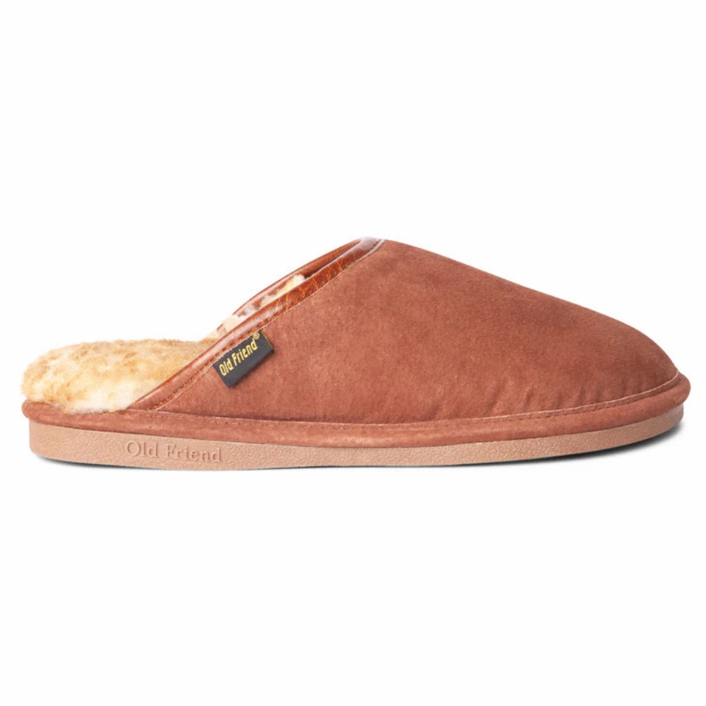 Old Friend Scuff Chestnut Slipper (Men's) Ruby Slippers Images