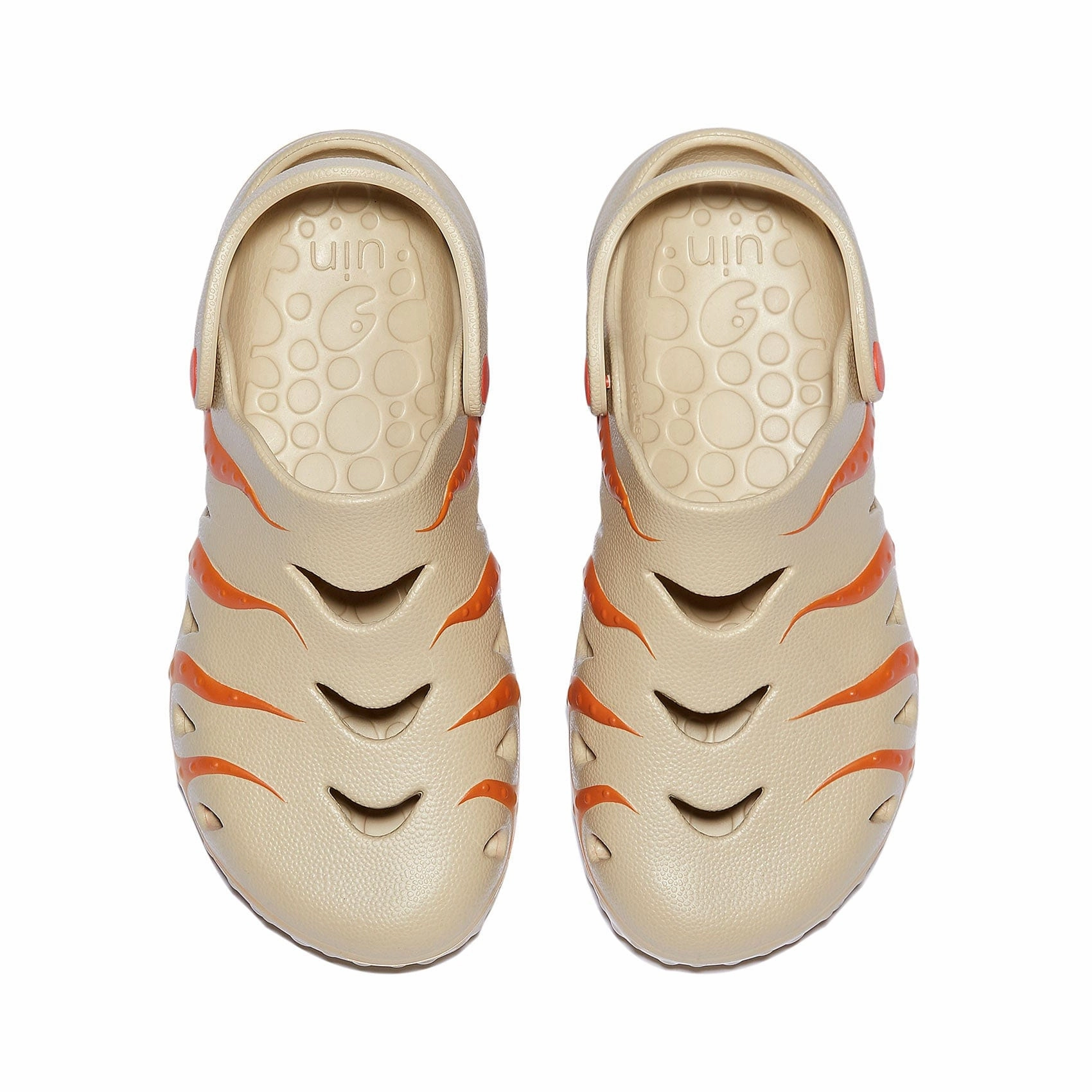 T Strap Sandals Orange Brown Octopus I Women