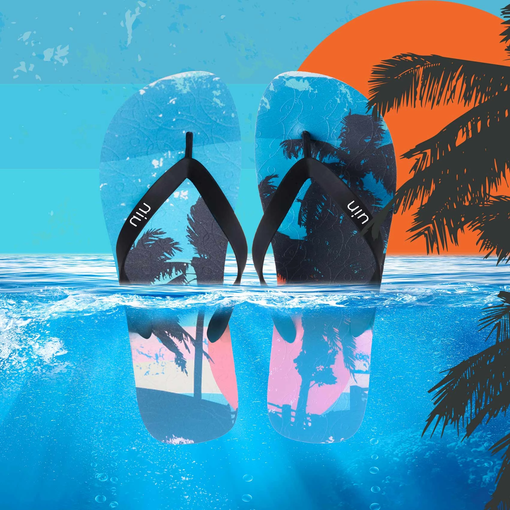 Palm in Sunset 2 Blanes Men Finn Sandals