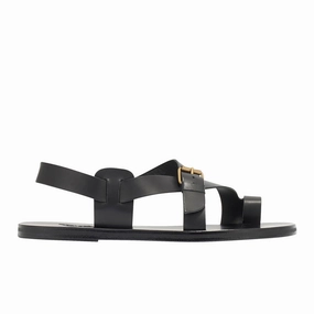 Paris Black Buckle Sandals