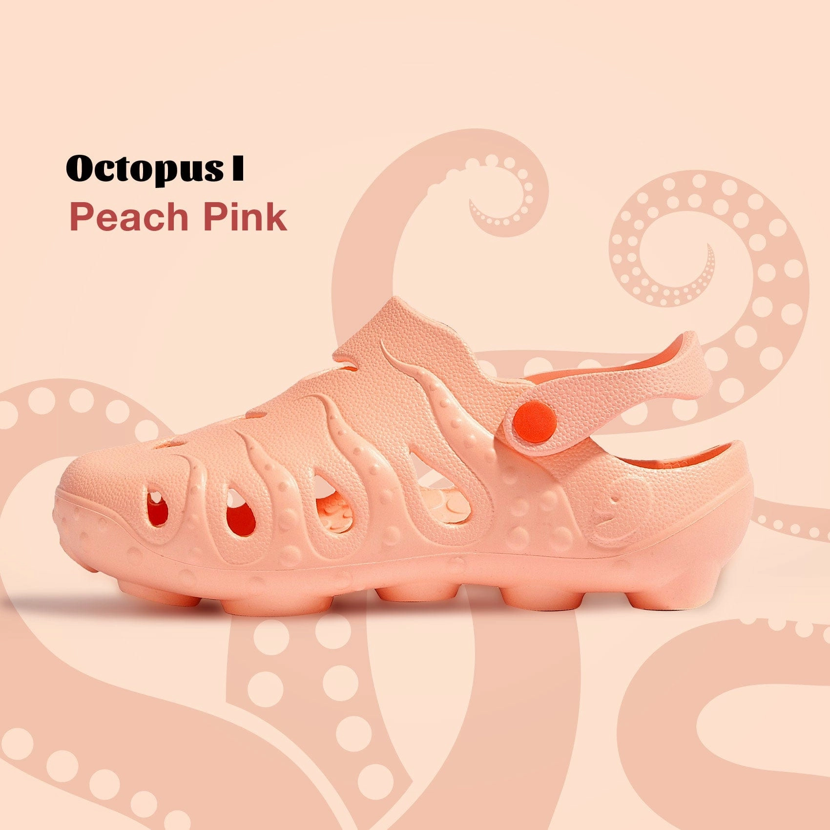 Sandals With Ankle Straps Peach Pink Octopus I Women