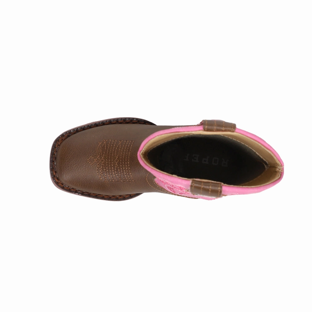 Blaze Pink Shaft Square Toe Cowboy Boots (Youth) Hathorn Boots