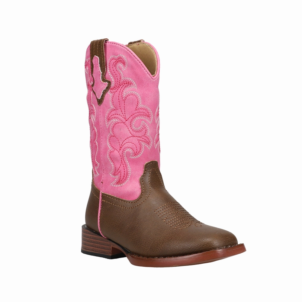 Blaze Pink Shaft Square Toe Cowboy Boots (Youth) Wader Boots For Fishing