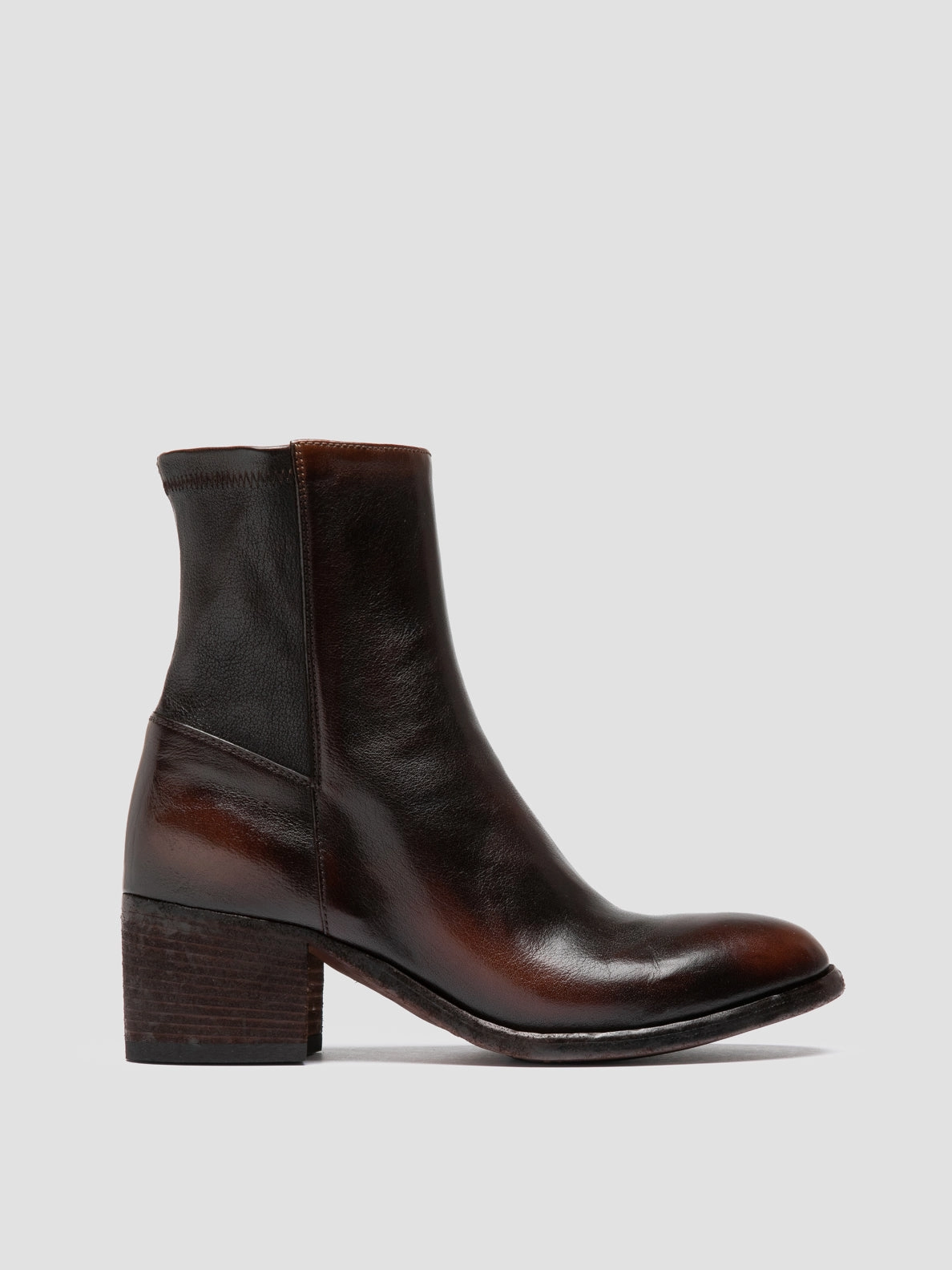 Work Boots With Composite Toe DENNER 127 - Light Brown Leather Zipped Boots