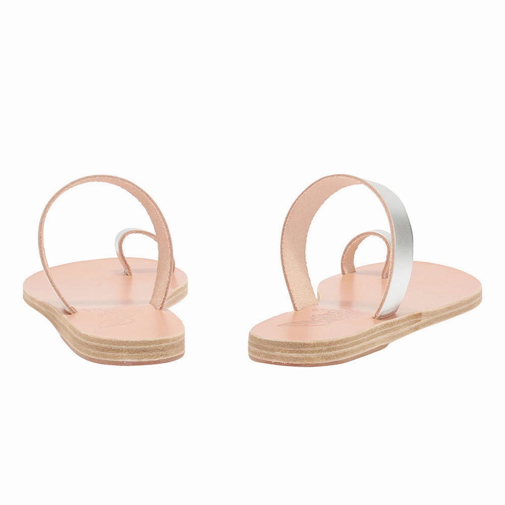 Thalia Silver Italian Leather Sandals