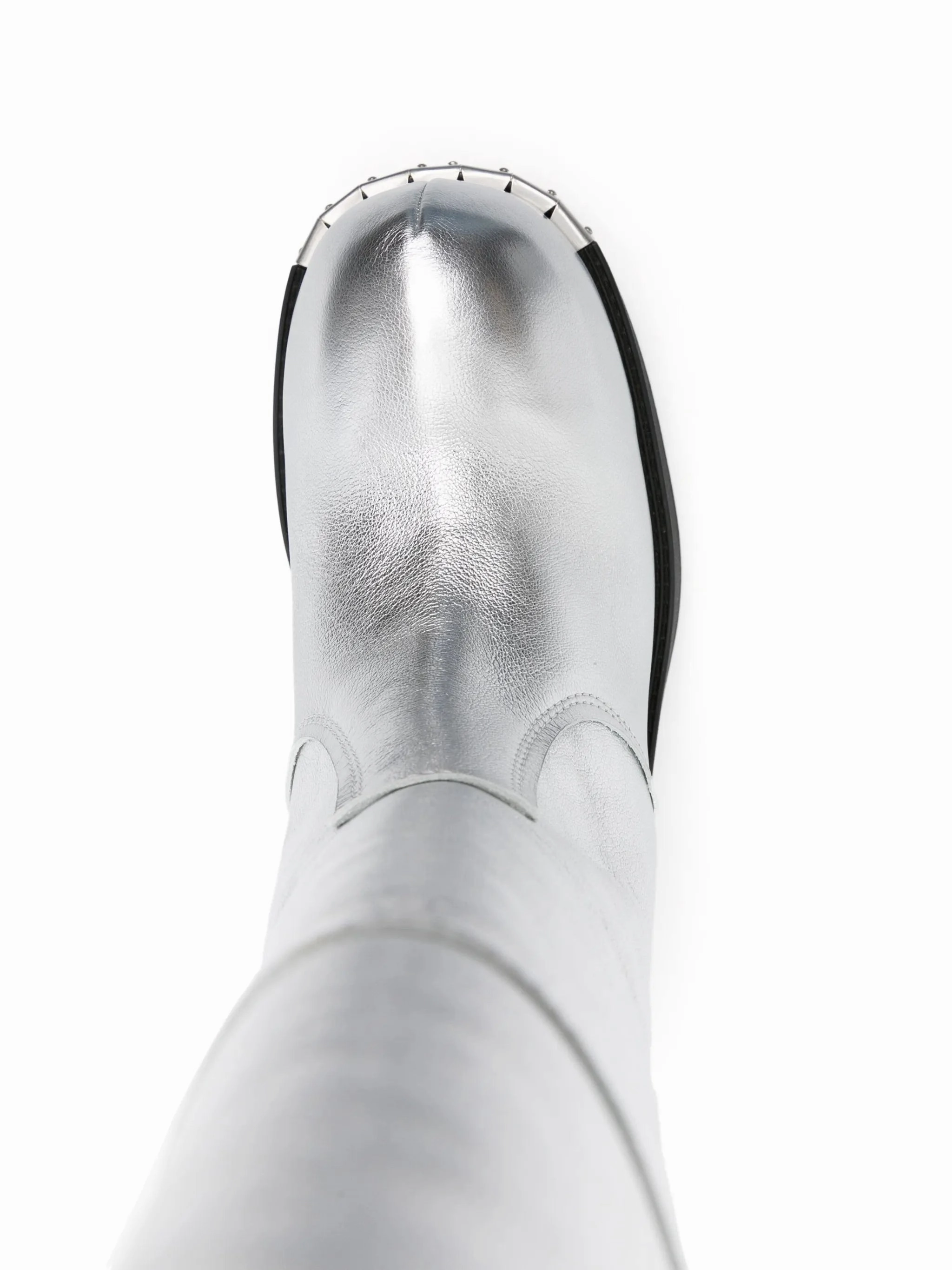 Biker metallic-leather boots Neoprene Boots