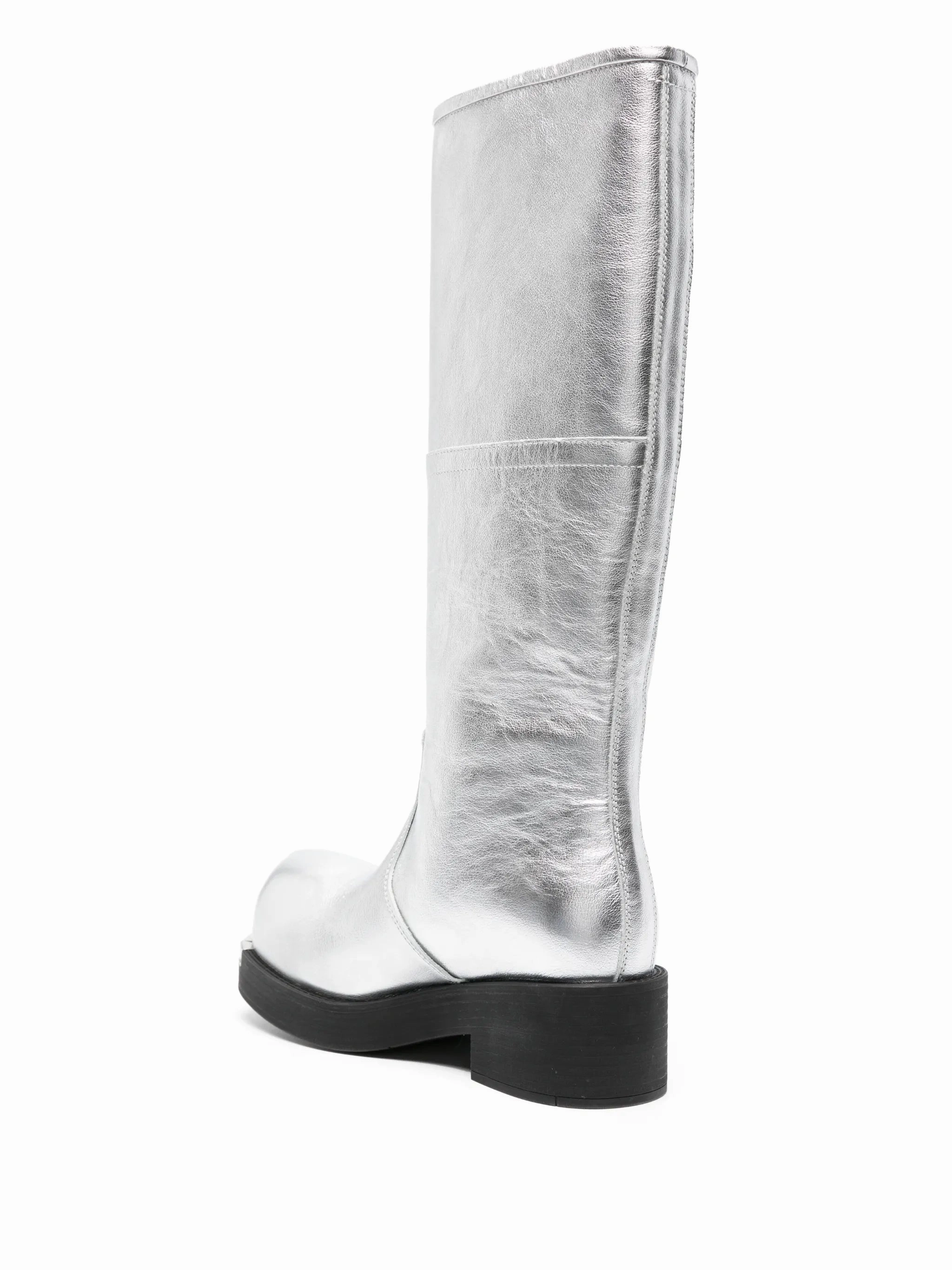 Biker metallic-leather boots Solomon Boots