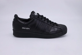 Prada x Adidas Superstar Sneakers in Black Leather Low-top Trainer Sneakers