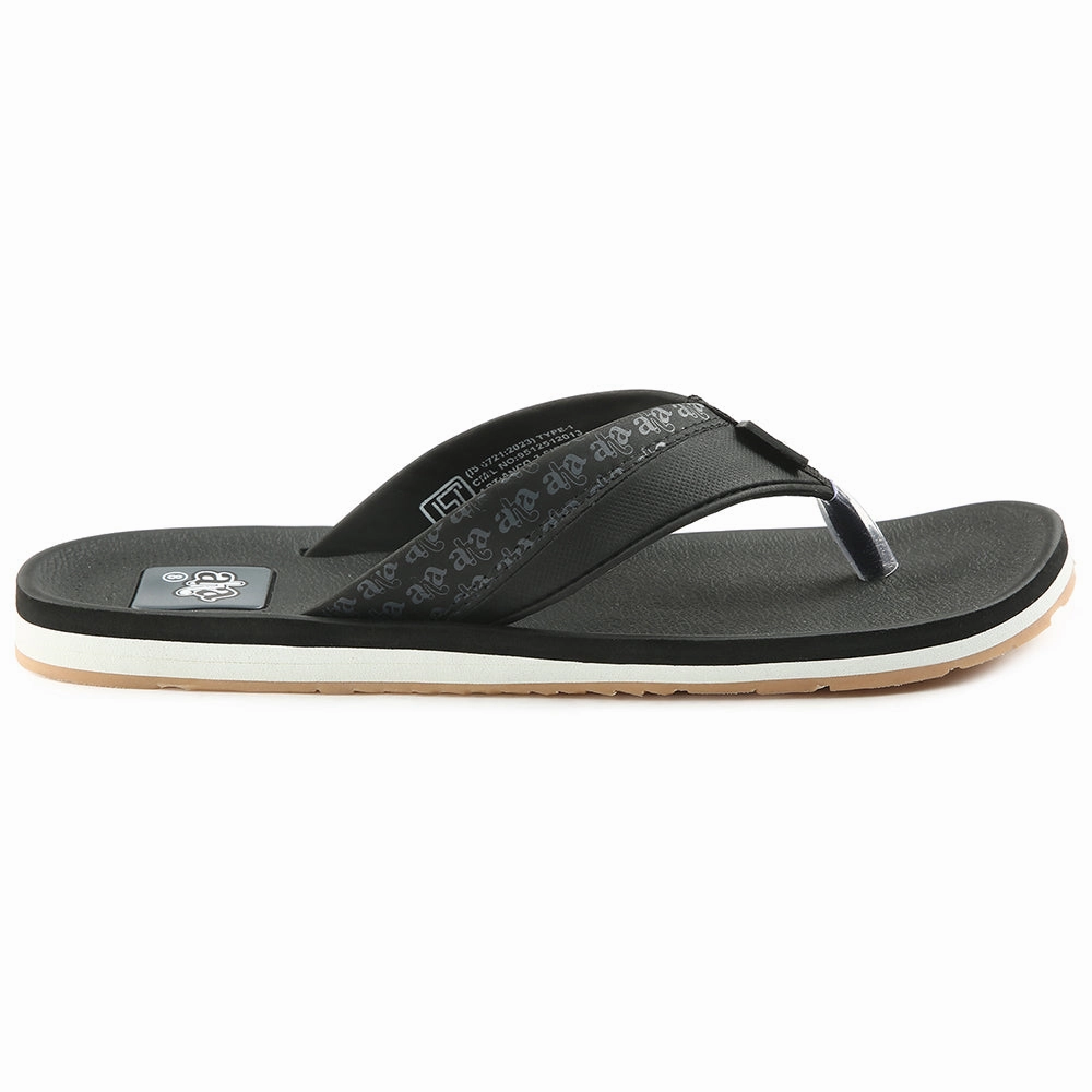 A-HA Casual Black Flip Flops For Men ANCO-03 By Liberty Don't Be A Menace Bunny Slippers