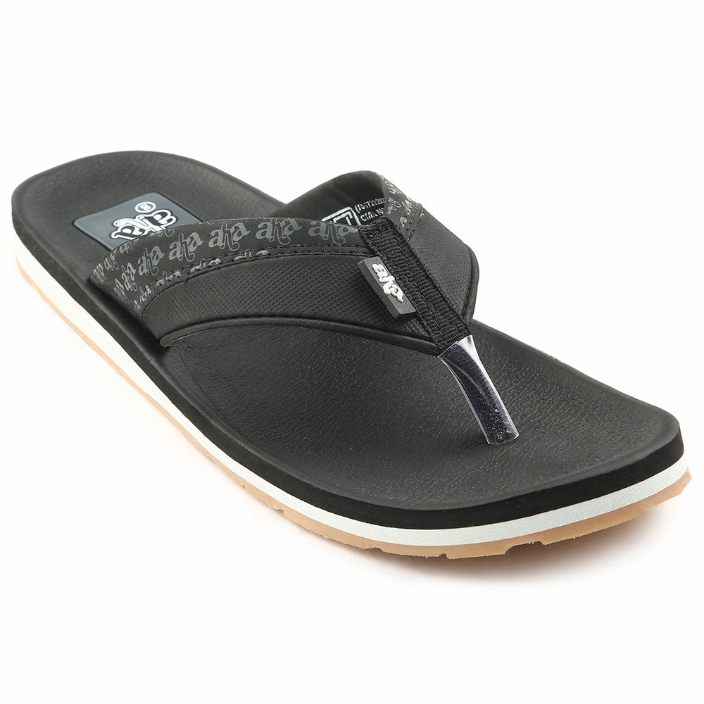 A-HA Casual Black Flip Flops For Men ANCO-03 By Liberty Oh Them Golden Slippers