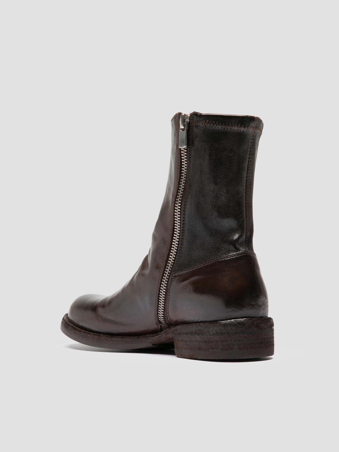 LEGRAND 171 - Dark Brown Leather Zipped Boots Long Point Boots