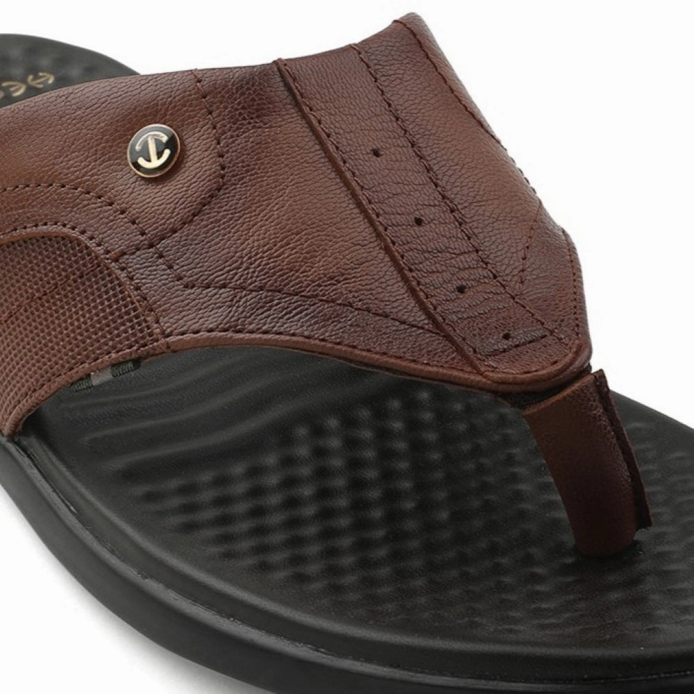 Healers Tan Casual Slipper For Men RELIEF-1 By Liberty Sherpa Clog Slippers