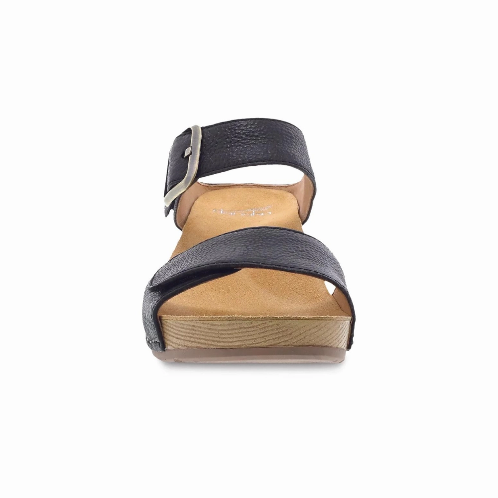 Dansko Tanya Black Milled Burnished Leather Sandal (Women's) Zerraport Ii Sandals