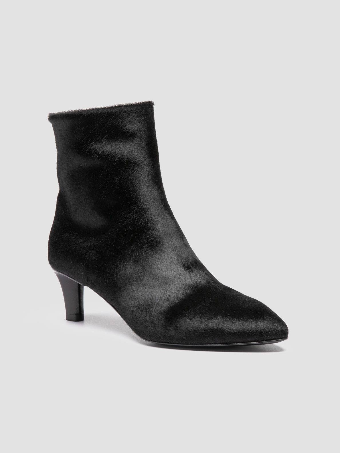 SUZY 008 - Black Leather Zipped Boots Lace Up Tall Boots