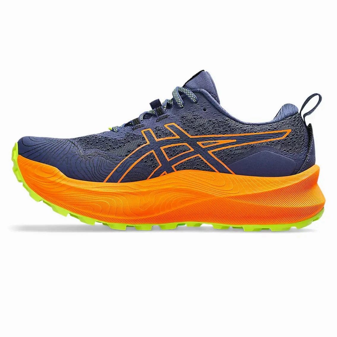Mens ASICS Trabuco Max 2 - Deep Ocean / Bright Orange Asics Tokyo Running Shoes