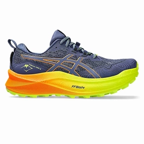 Mens ASICS Trabuco Max 2 - Deep Ocean / Bright Orange Asics Shoes Wrestling