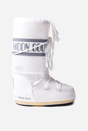Moon Boot Kids Icon Nylon Snow Boots in White Cobbler Boots