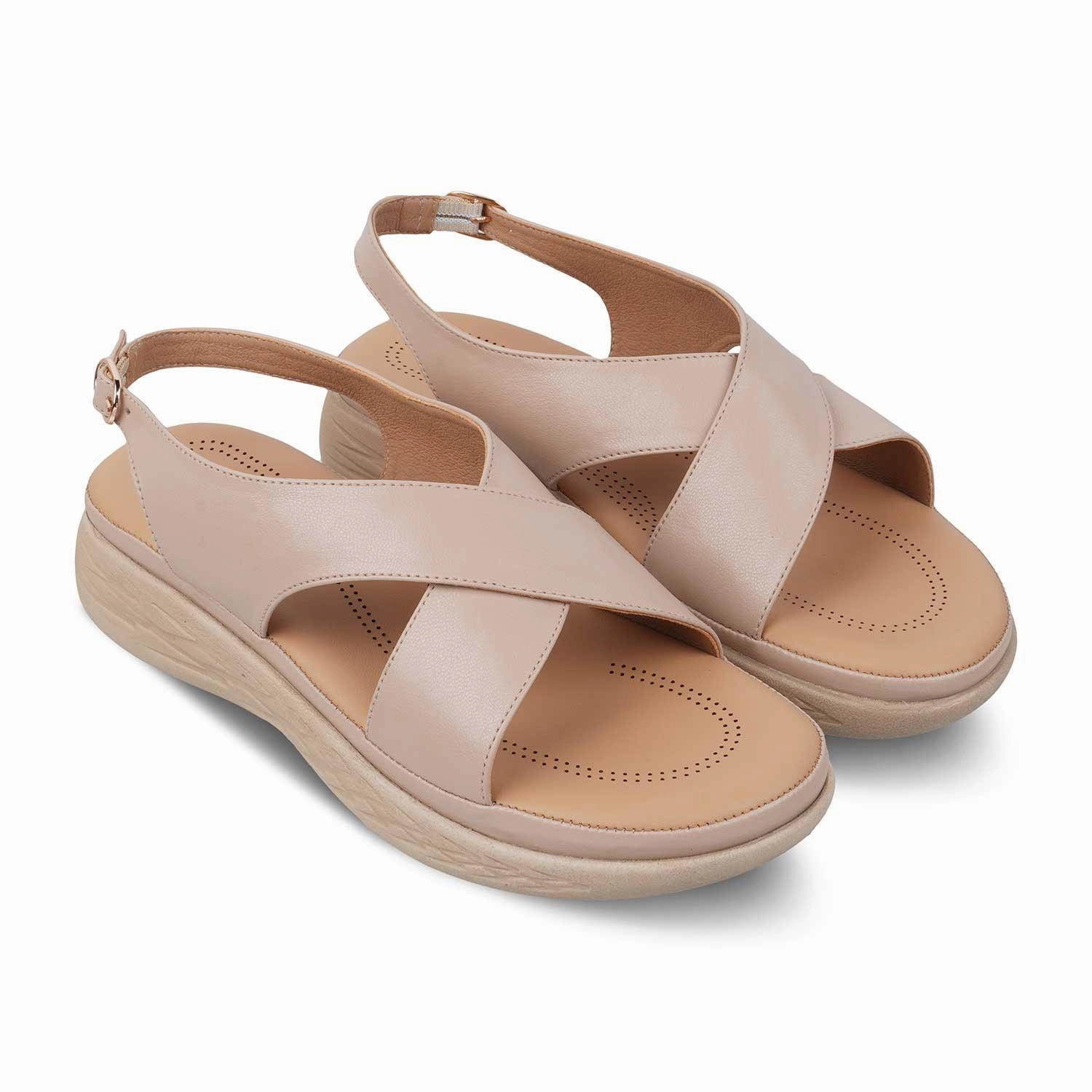 Altra Sandals The Havit Beige Women's Casual Wedge Sandals Tresmode