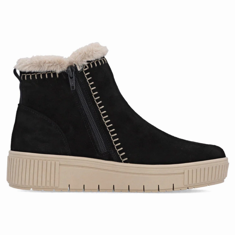 Boots With Pockets Remonte Bonnie 70 Black Combination Bootie (Women's)