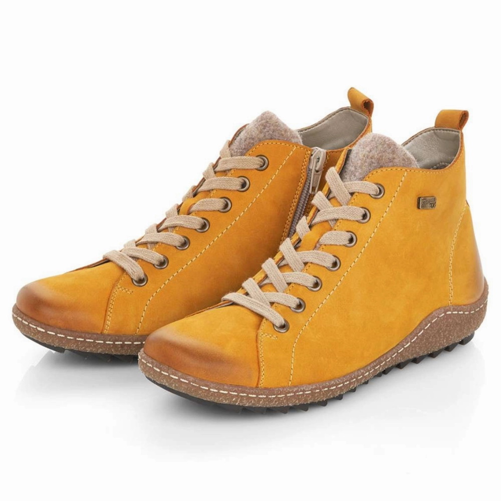 Remonte Liv 89 Yellow Leather Boot (Women's) Most Comfortable Tactical Boots