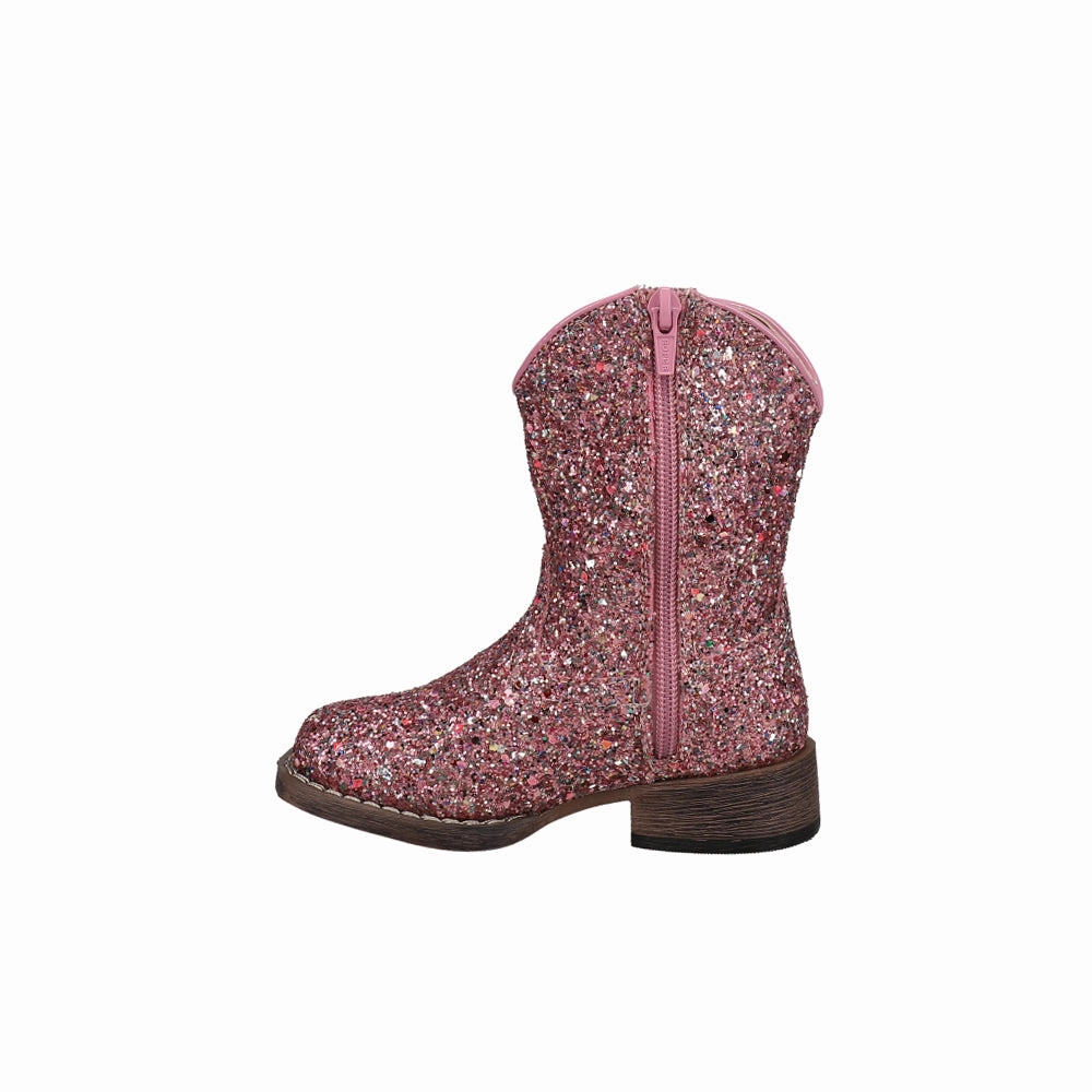 Navy Boots Glitter Galore Square Toe Cowboy Boots (Toddler)