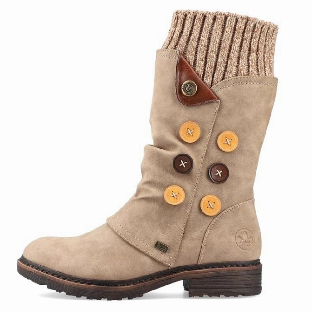 Dress Steel Toe Boots Rieker Dominika 81 Fango/Ocker/Brown/Hellbraun Boot (Women's)