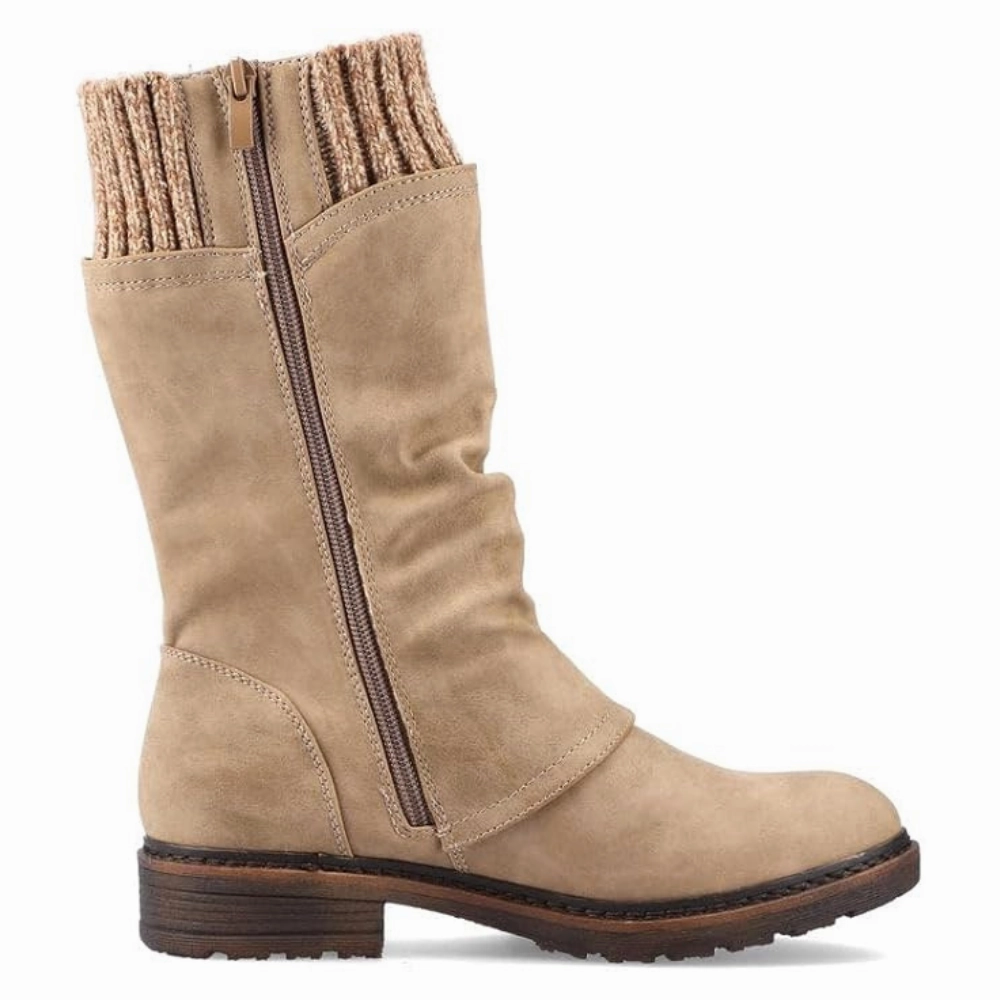 Rieker Dominika 81 Fango/Ocker/Brown/Hellbraun Boot (Women's) Brown Wide Calf Boots