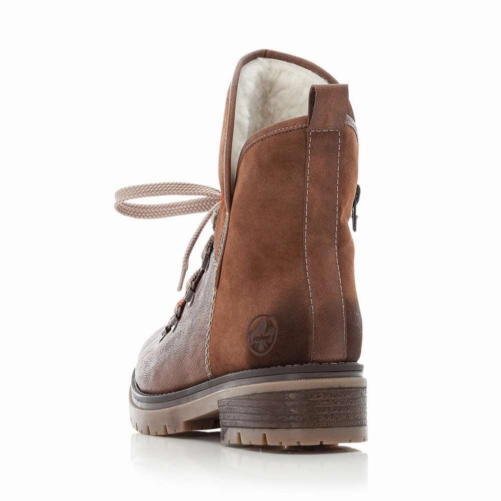 Rieker Peggy 33 Nuss-Antik/Orange Multi Boot (Women's) Knee High Boots Chunky