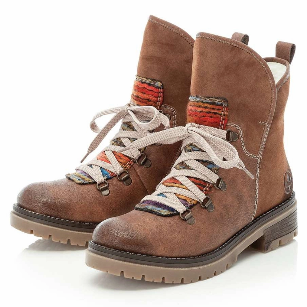 Affordable Snow Boots Rieker Peggy 33 Nuss-Antik/Orange Multi Boot (Women's)