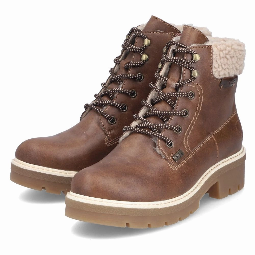 Rieker Sabrina 18 Brown Zip Boot (Women's) Locking Boots