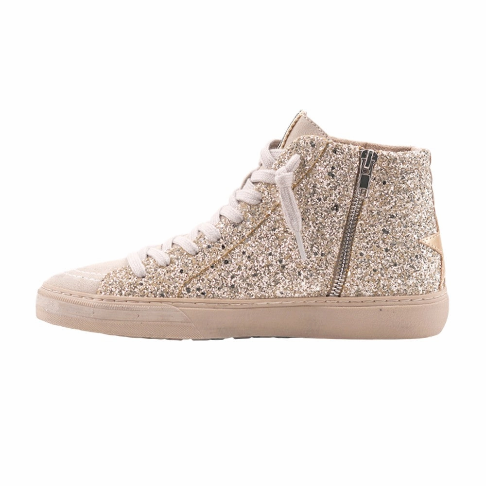 Vintage Check Sneakers Rooney Glitter Metallic High Top Sneakers