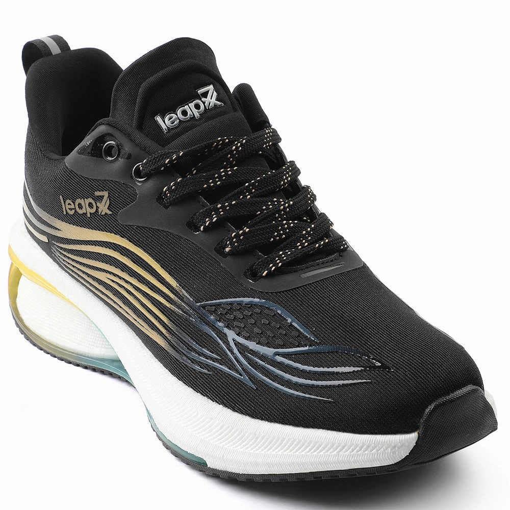 Leap7x Black Sports Lacing Running Shoes For Men MOSCOW-2 By Liberty 1540 V3 Running Shoe