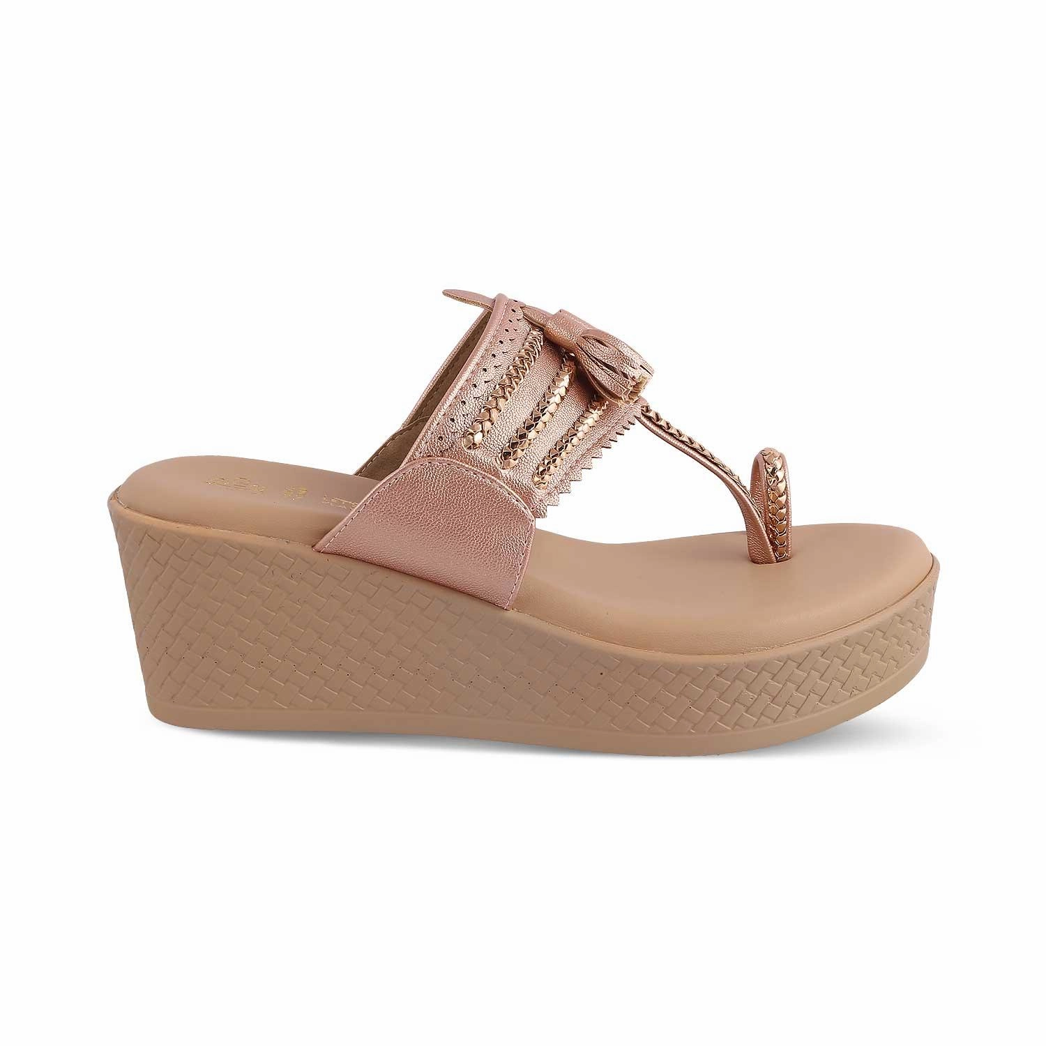 Resorts Barbados The Makol Champagne Women's Dress Wedge Sandals Tresmode