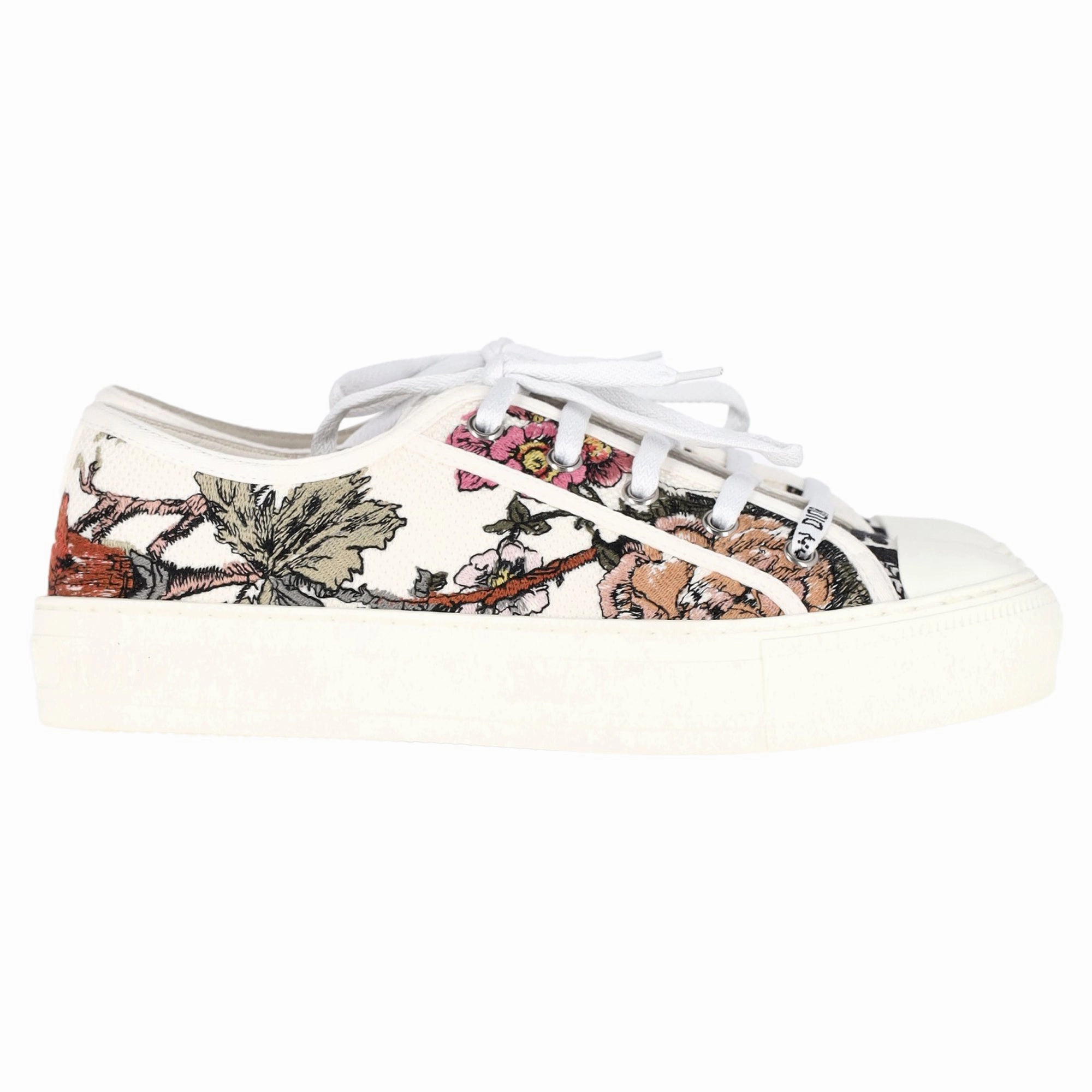 Dior Walk N Dior Floral Low Sneakers in White Cotton Air Force 1 Sneakers