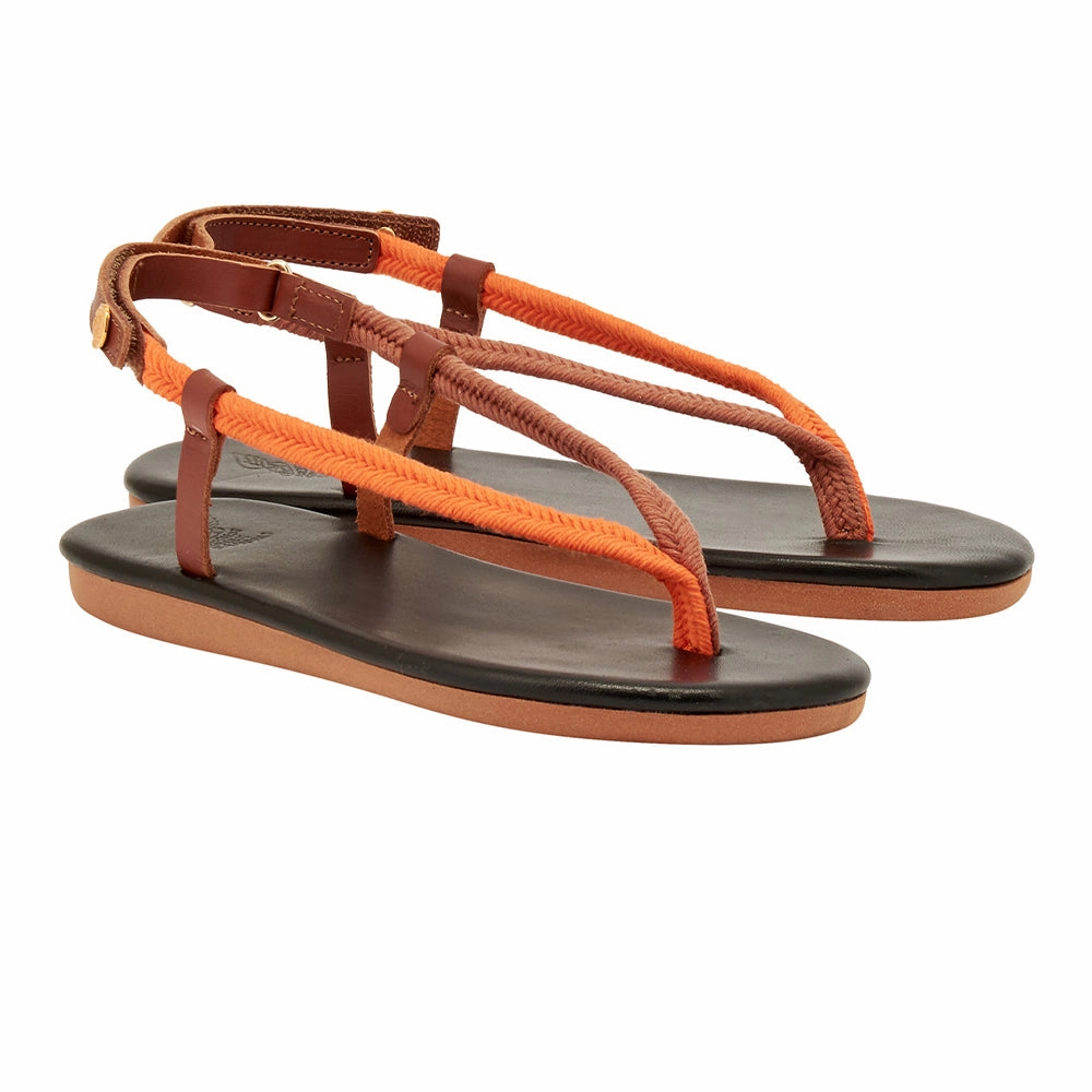 Zoi Orange/Tan Sandals Footwear