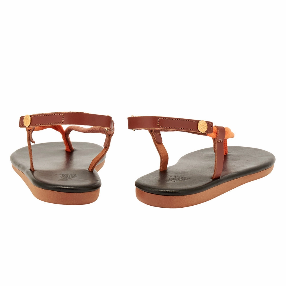 Zoi Orange/Tan Toe Ring Sandals