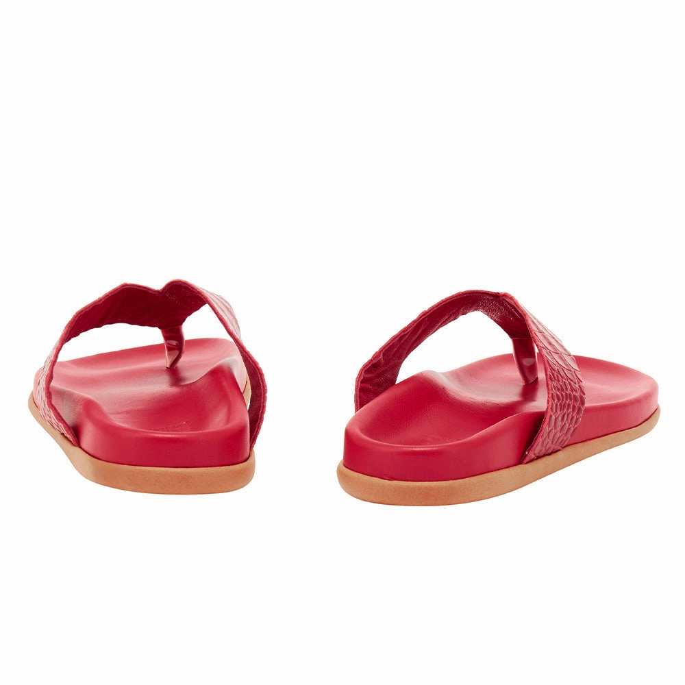 Sandals Lace Up Flat Charys Footbed Red