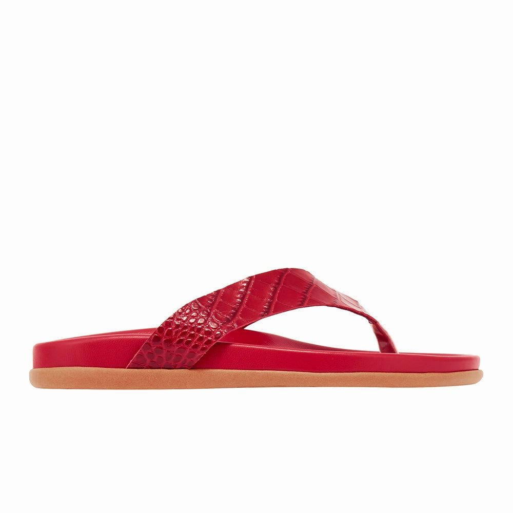 Charys Footbed Red Slides Sandals