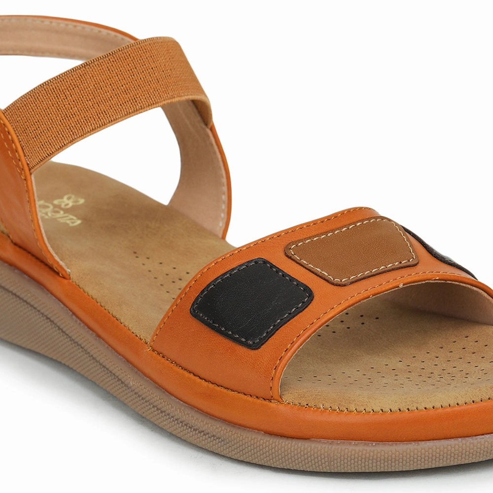 Senorita Casual (Tan) Sandals For Women M17-11 By Liberty Woven Heeled Sandals