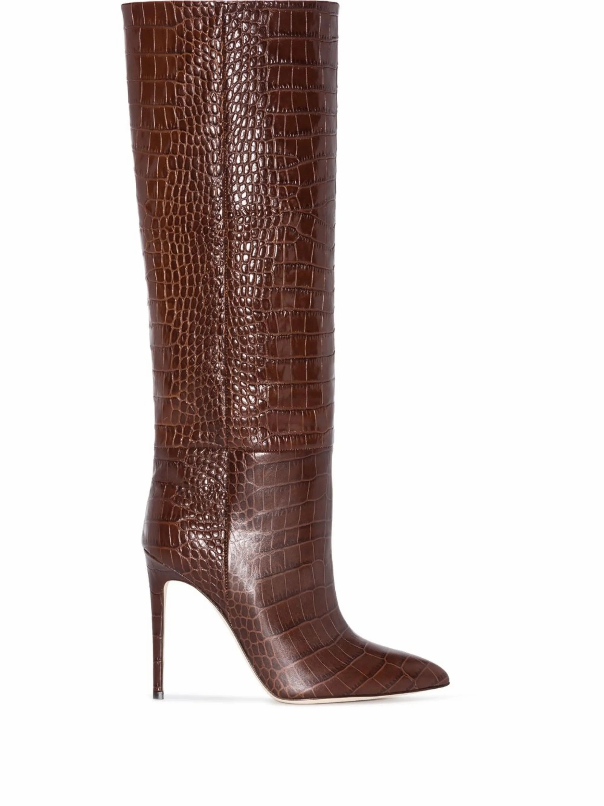Fish Scale Boots 115mm crocodile-effect knee boots
