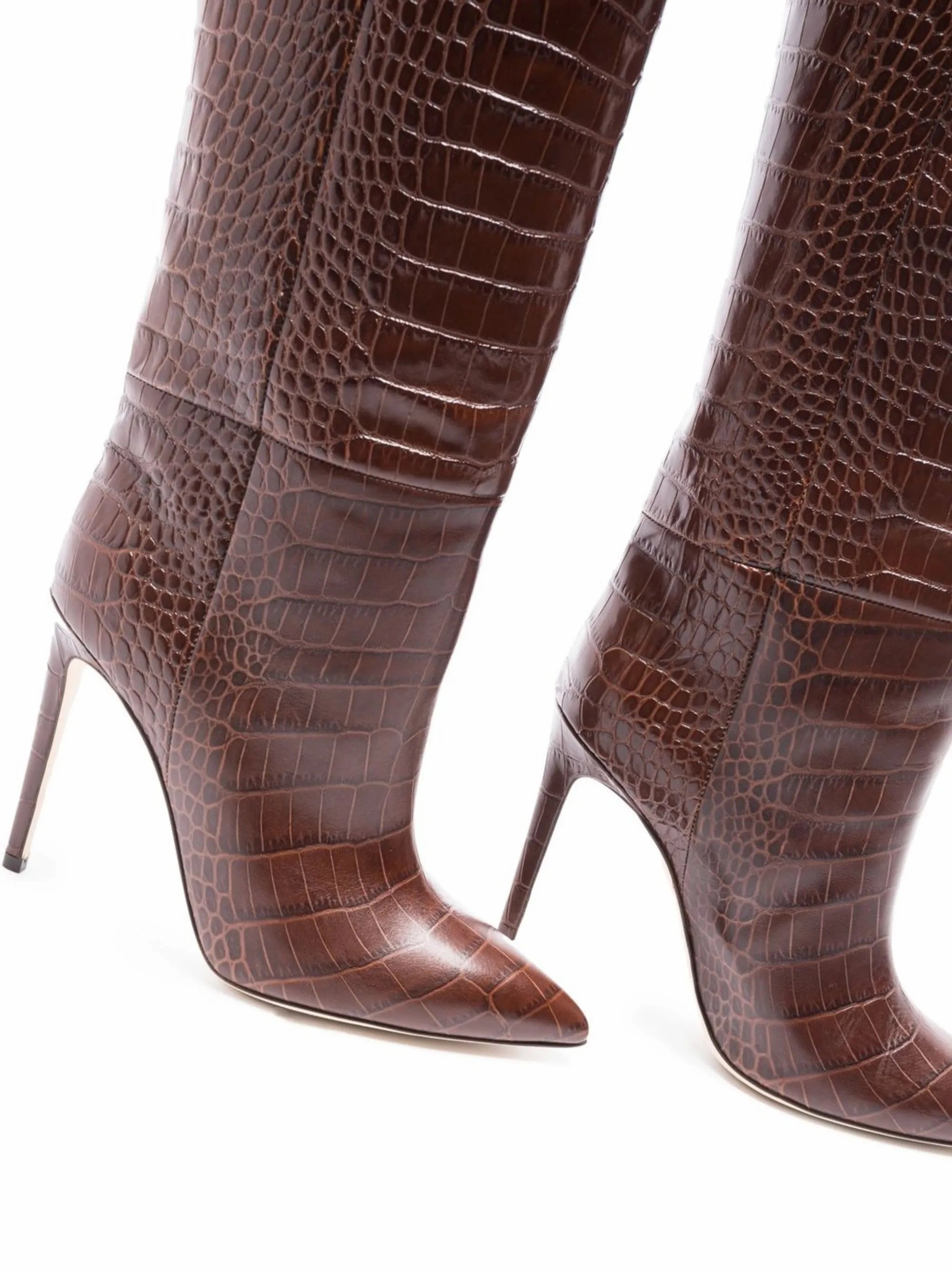Indonesia Custom Boots 115mm crocodile-effect knee boots