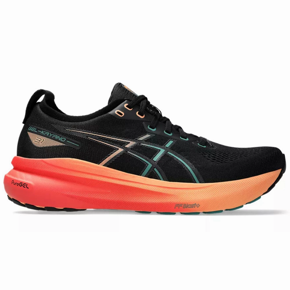 Men's Asics Gel-Kayano 31, Black/Rainy Lake, 13 2E Wide Asics Gel Game 7 Tennis Shoes