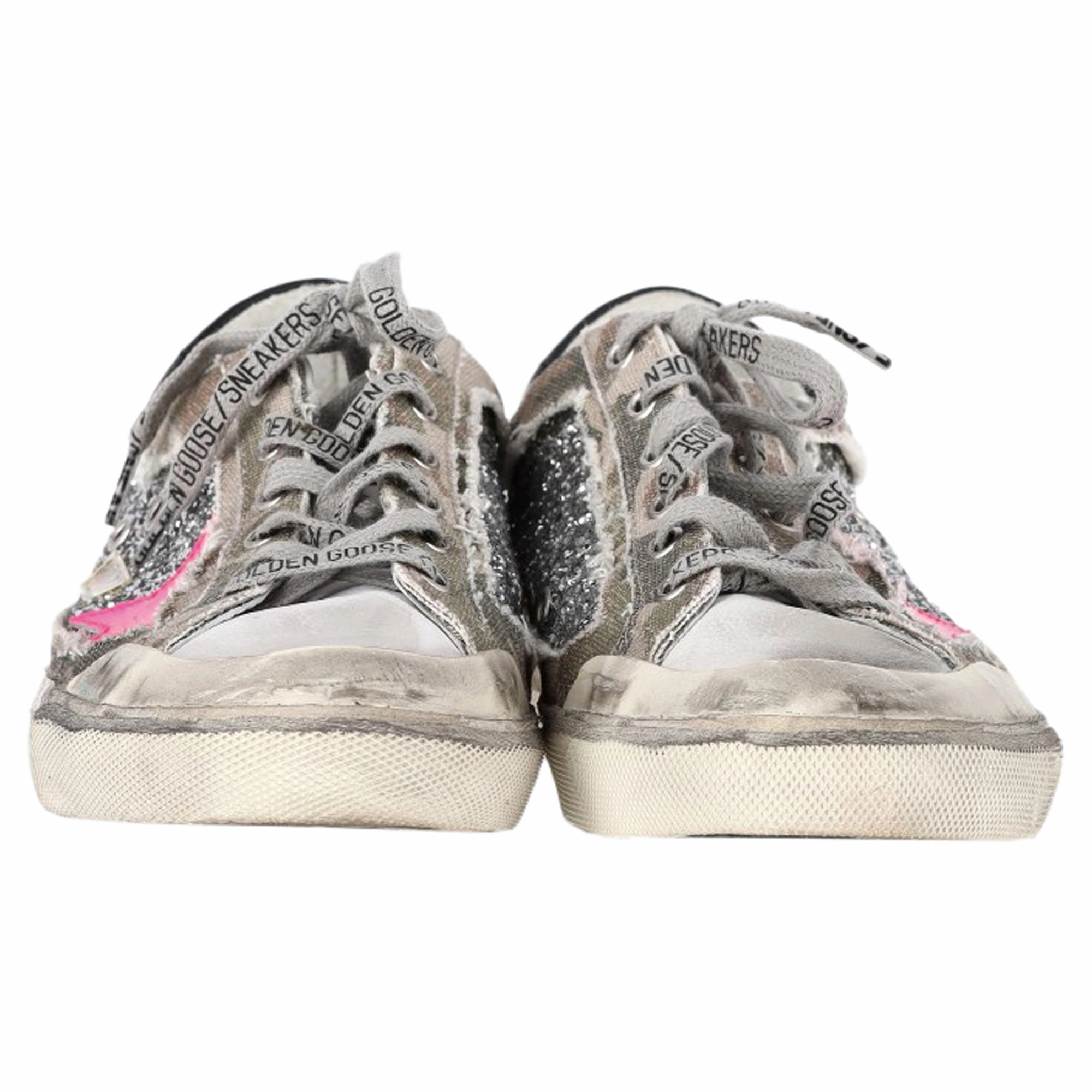 Sneakers Fear Of God Golden Goose Super-Star Glittered Camo Sneakers in Multicolor Canvas